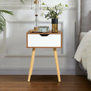 End Side Storage Drawer Nightstand with Solid Wooden Leg by LJGDeals