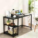 47 Inch Computer Desk Office Study Table Workstation Home with Adjustable Shelf Black by LJGDeals