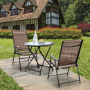 2 Pieces Outdoor Patio Folding Chair with Armrest for Camping Garden by DirectDeals
