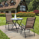2 Pieces Outdoor Patio Folding Chair with Armrest for Camping Garden by LJGDeals