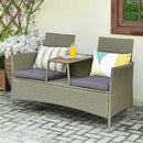 2-Person Patio Rattan Conversation Furniture Set with Coffee Table by LJGDeals