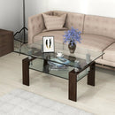 Rectangle Glass Coffee Table with Metal Legs for Living Room by LJGDeals