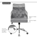 Tufted Upholstered Swivel Computer Desk Chair with Nailed Tri by LJGDeals