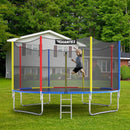 14 Feet Trampoline with Safety Enclosure Net and Ladder Outdoor for Kids Adults by LJGDeals