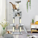 66 Inch Cat Tree Condo Kitten Multi-Level Activity Center-Gray by LJGDeals
