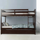 Full over Full Bunk Bed Platform Wood Bed with Ladder by LJGDeals
