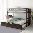 Twin Pull-Out Bunk Bed with Trundle Wooden Ladder by LJGDeals