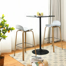 Set of 2 Modern Barstools Pub Chairs with Low Back and Metal Legs by LJGDeals