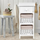 2 Pieces Bedroom Bedside End Table with Drawer Baskets-White by LJGDeals