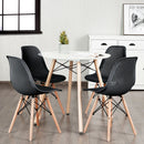4 Pieces Modern Plastic Hollow Chair Set with Wood Leg by LJGDeals