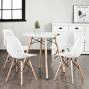 4 Pieces Modern Plastic Hollow Chair Set with Wood Leg by LJGDeals
