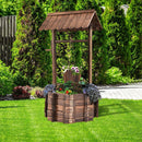 Outdoor Wooden Wishing Well Planter Bucket by LJGDeals