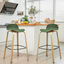 Set of 2 Modern Barstools Pub Chairs with Low Back and Metal Legs by LJGDeals