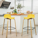 Set of 2 Modern Barstools Pub Chairs with Low Back and Metal Legs by DirectDeals