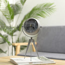12.5"H Wrought Iron Glass Standing Clock (Elegant Grey) by JHY DESIGN