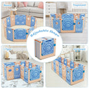 18-Panel Foldable Baby Playpen Kids Activity Center with Lockable Door