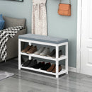 2-Tier Wooden Shoe Rack Bench with Padded Seat by LJGDeals