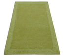 Custom Made Modern Solid Design Green Hand Tufted Wool Rug