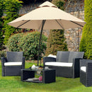 11 Feet Outdoor Cantilever Hanging Umbrella with Base and Wheels by LJGDeals