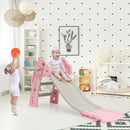 3-in-1 Kids Slide Baby Play Climber Slide Set with Basketball Hoop