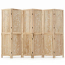 6-Panel Room Divider with Palm Leaf Design - 67" Tall