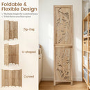 6-Panel Room Divider with Palm Leaf Design - 67" Tall