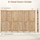 6-Panel Room Divider with Palm Leaf Design - 67" Tall