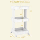 Rolling Utility Cart with Detachable Trays - 3/4 Tier by LJGDeals