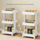 Rolling Utility Cart with Detachable Trays - 3/4 Tier by LJGDeals
