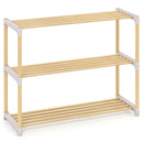3-Tier Solid Wood Shoe Rack with Slatted Shelves by DirectDeals