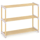 3-Tier Solid Wood Shoe Rack with Slatted Shelves by LJGDeals