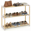3-Tier Solid Wood Shoe Rack with Slatted Shelves by LJGDeals