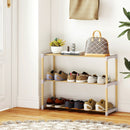 3-Tier Solid Wood Shoe Rack with Slatted Shelves by DirectDeals