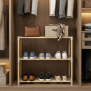 3-Tier Solid Wood Shoe Rack with Slatted Shelves by LJGDeals