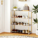 3-Tier Solid Wood Shoe Rack with Slatted Shelves by LJGDeals