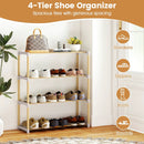 3-Tier Solid Wood Shoe Rack with Slatted Shelves by DirectDeals