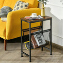 Narrow End Table with Magazine Holder Sling for Small Space by LJGDeals