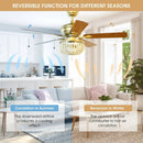 52 Inch Retro Ceiling Fan Light with Reversible Blades Remote Control by LJGDeals