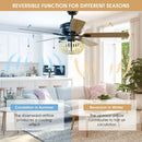 52 Inch Retro Ceiling Fan Light with Reversible Blades Remote Control by LJGDeals