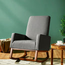 Rocking High Back Upholstered Lounge Armchair with Side Pocket by LJGDeals