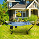 Hammock Chair Stand Set Cotton Swing with Pillow Cup Holder Indoor Outdoor by LJGDeals