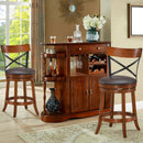 Set of 2 Bar Stools 360-Degree Swivel Dining Bar Chairs with Rubber Wood Legs by LJGDeals