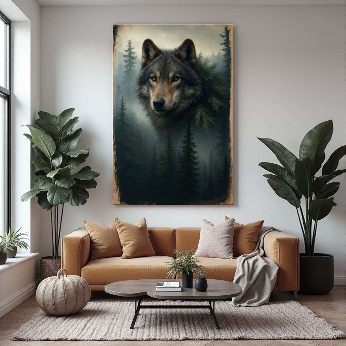 Wolf Double Exposure Wall Art V, photo 3 of 10