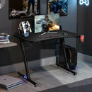43.5 Inch Height Adjustable Gaming Desk with Blue LED Lights by LJGDeals