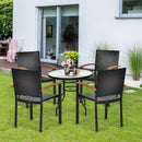 Set of 4 Outdoor Patio PE Rattan Dining Chairs with Powder-coated Steel Frame by LJGDeals