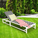 Patio Adjustable Reclining Chair Lounge Chair Chaise for Garden Deck Wheel by DirectDeals