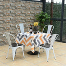 4 Pieces Tolix Style Metal Dining Side Chair Stackable Wood Seat by LJGDeals
