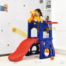 6-in-1 Freestanding Kids Slide with Basketball Hoop and Ring Toss by LJGDeals