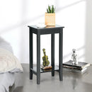 2-Tier Nightstand End Side Wooden Legs Table for Bedroom by LJGDeals