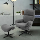 Upholstered Swivel Lounge Chair with Ottoman and Rocking Footstool by LJGDeals
